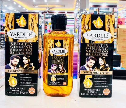 Yardlie Professional Keratin Ginseng Shampoo Hair Restore - 5 In 1 Anti Hair Loss & Dandruff Control
