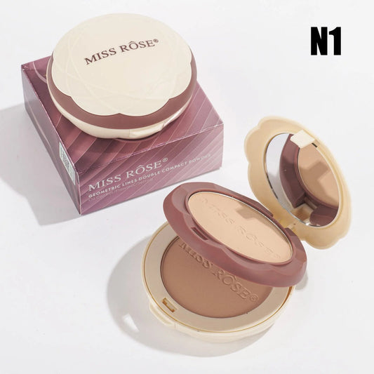 Miss Rose Geometric Lines Double Compact Powder – N1